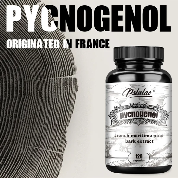 Pycnogenol - French Maritime Pine Bark Extract, Black Pepper Extract - Heart and Skin Health - 120 Capsules - Image 3