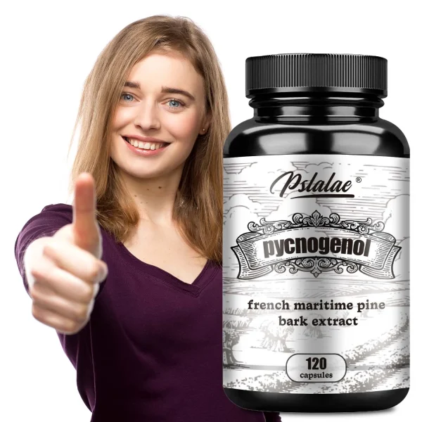 Pycnogenol - French Maritime Pine Bark Extract, Black Pepper Extract - Heart and Skin Health - 120 Capsules - Image 6