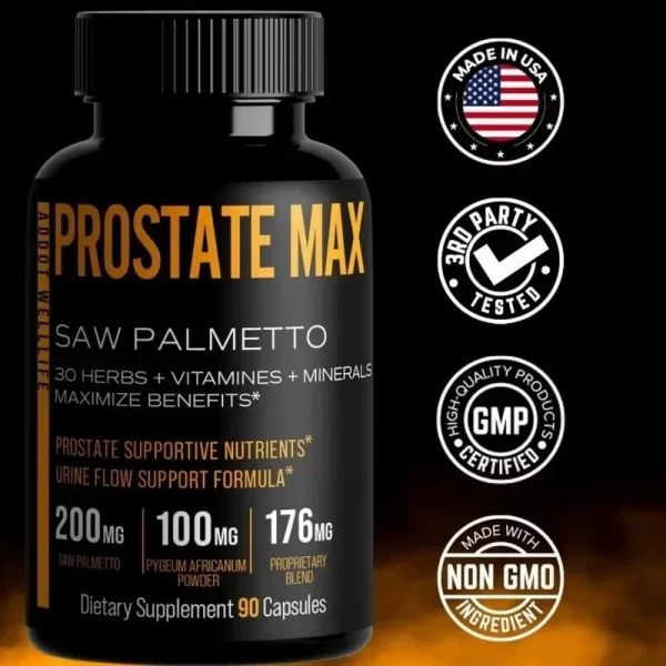 With Saw Palmetto and 30 Powerful Herbal Extracts, Minerals and Vitamins to Maximize Prostate Health, 90 Capsules - Image 4