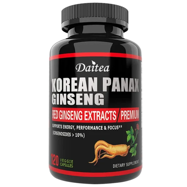 Korean Red Ginseng Vegetarian Capsules - Balances Energy Levels, Reduces Stress, Helps Maintain Memory, Focus and Fights Fatigue - Image 7