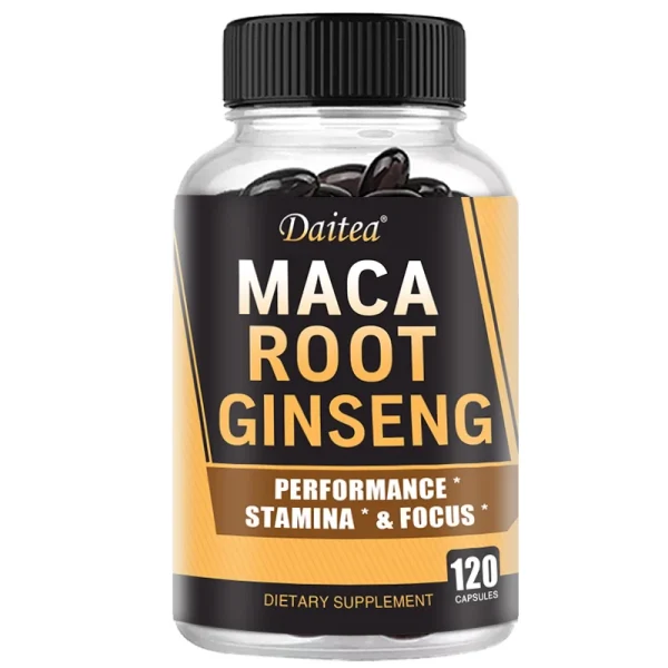 Maca Root Ginseng Supplement - Supports Energy, Muscle Growth, Endurance, Focus & Anti-Fatigue, 120 Veggie Capsules - Image 7