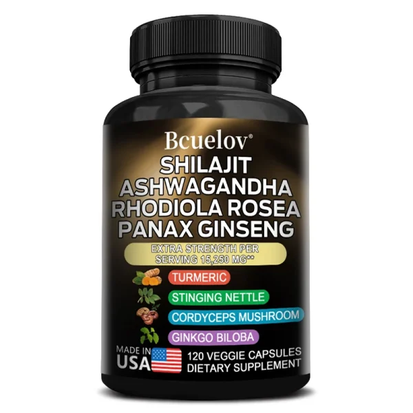 Shilajit Resin Himalaya Capsules - 15250 mg - Combination of Ashwagandha, Ginseng, Cordyceps, Ginkgo, Turmeric - Image 7