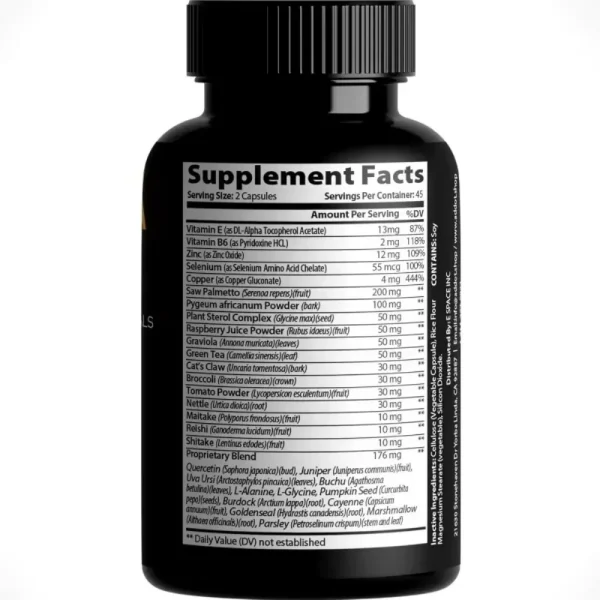 With Saw Palmetto and 30 Powerful Herbal Extracts, Minerals and Vitamins to Maximize Prostate Health, 90 Capsules - Image 6
