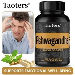 Organic Ashwagandha Extract 1200 Mg, Support Stress Health, Improve Memory and Concentration, Anti-oxidation, Dietary Supplement