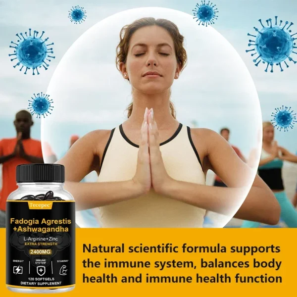 Black Pepper + Ashwagandha + Super Zinc, Saw Palmetto Berry Extract, Supports Immune Health, Sleep, 120 Capsules - Image 2